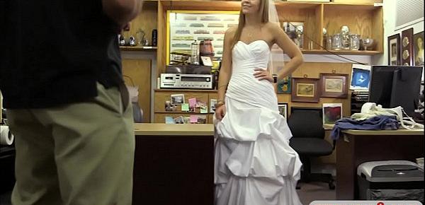  Woman in her wedding dress pounded hard by pawn dude